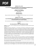 Ra 10591 an Act Providing for a Comprehensive Law on Firearms and Ammunition and Providing Penalties for Violations Thereof (Mirror)