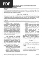 Exp 6 Determination of The Molar Volume of A Gas and The Universal Gas Constant