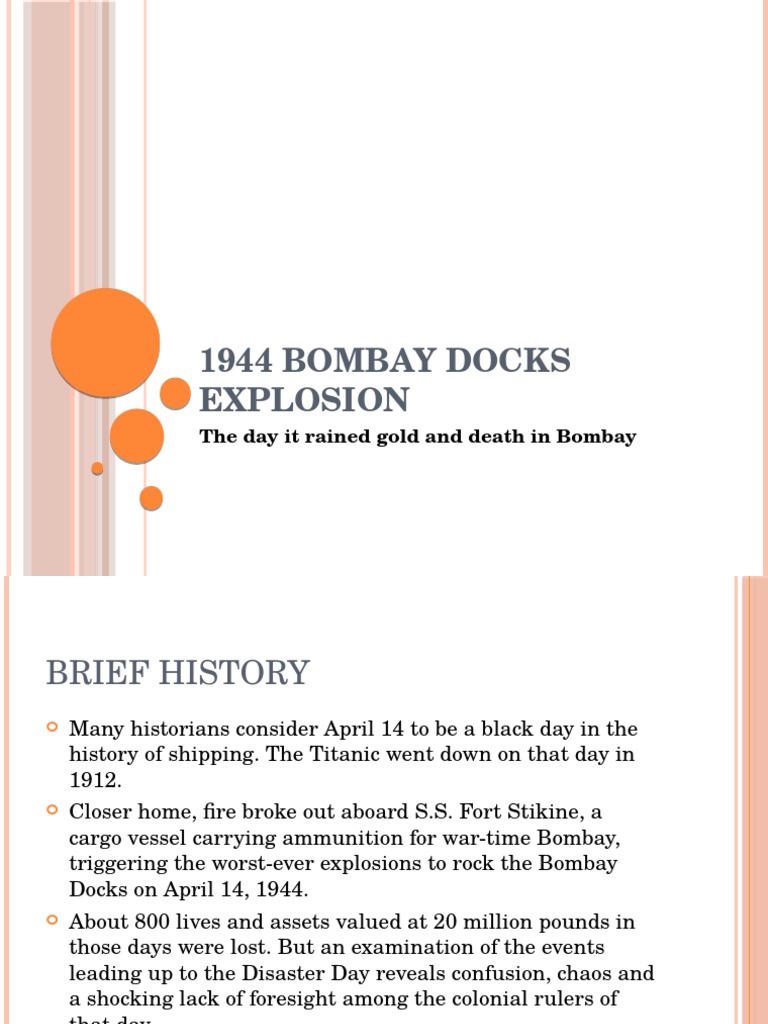 1944 Bombay Docks Explosion PDF Maritime Incidents Watercraft