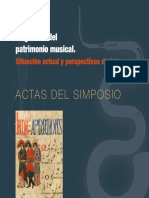 ACTAS SIMPOSIO CMDyD 2014 - La Gestión Del Patrimonio Musical (Situación Actual y Perspectivas de Futuro)