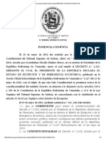 Decisión Sala Constitucional Decreto de Emergencia Económica PRÓRROGA JULIO 2016