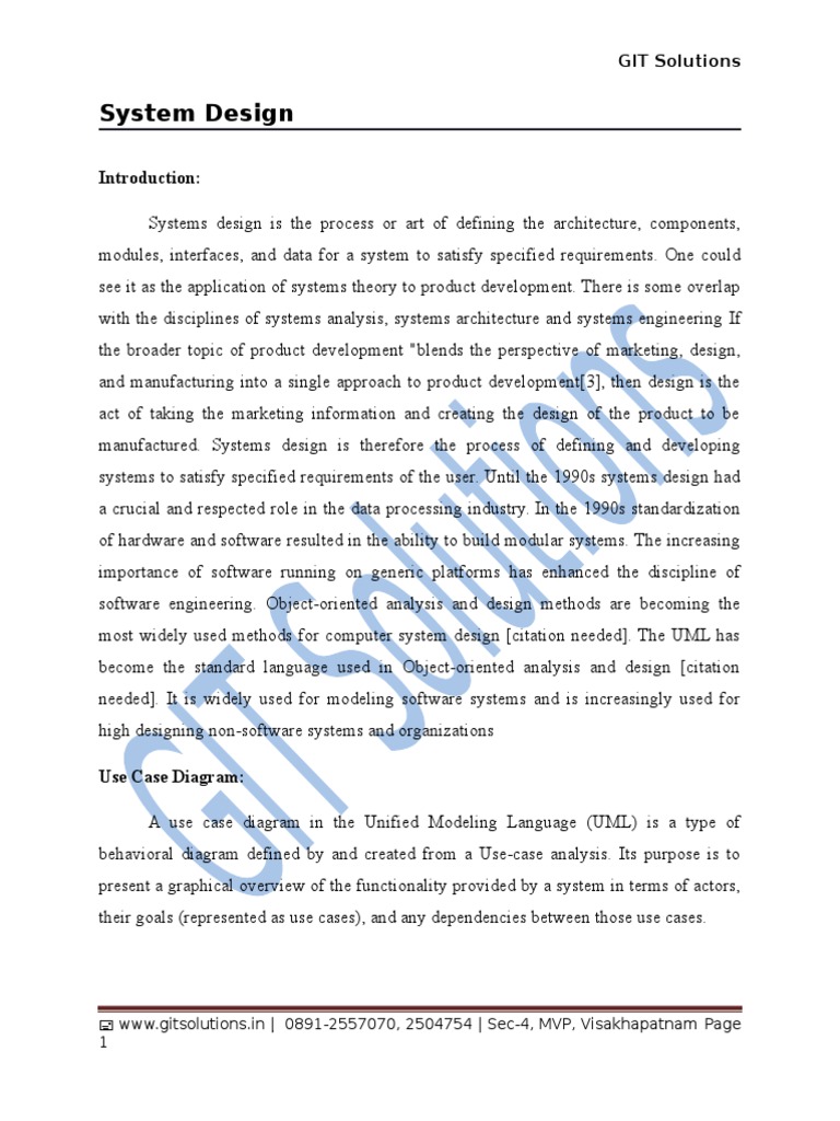 08 System Design | PDF | Class (Computer Programming) | Systems Design