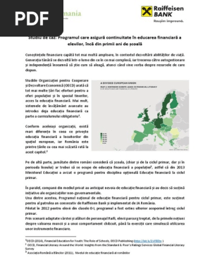 Studiu De Caz Programe De Educatie Financiara