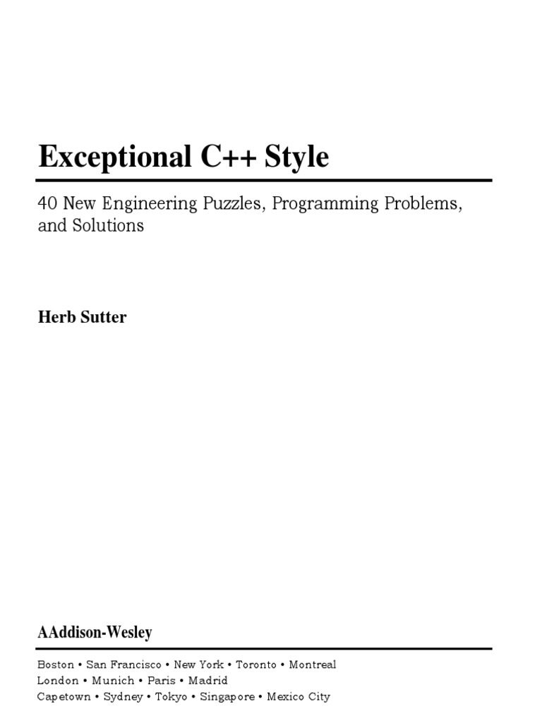 Exceptional C++ Style and Techniques | PDF