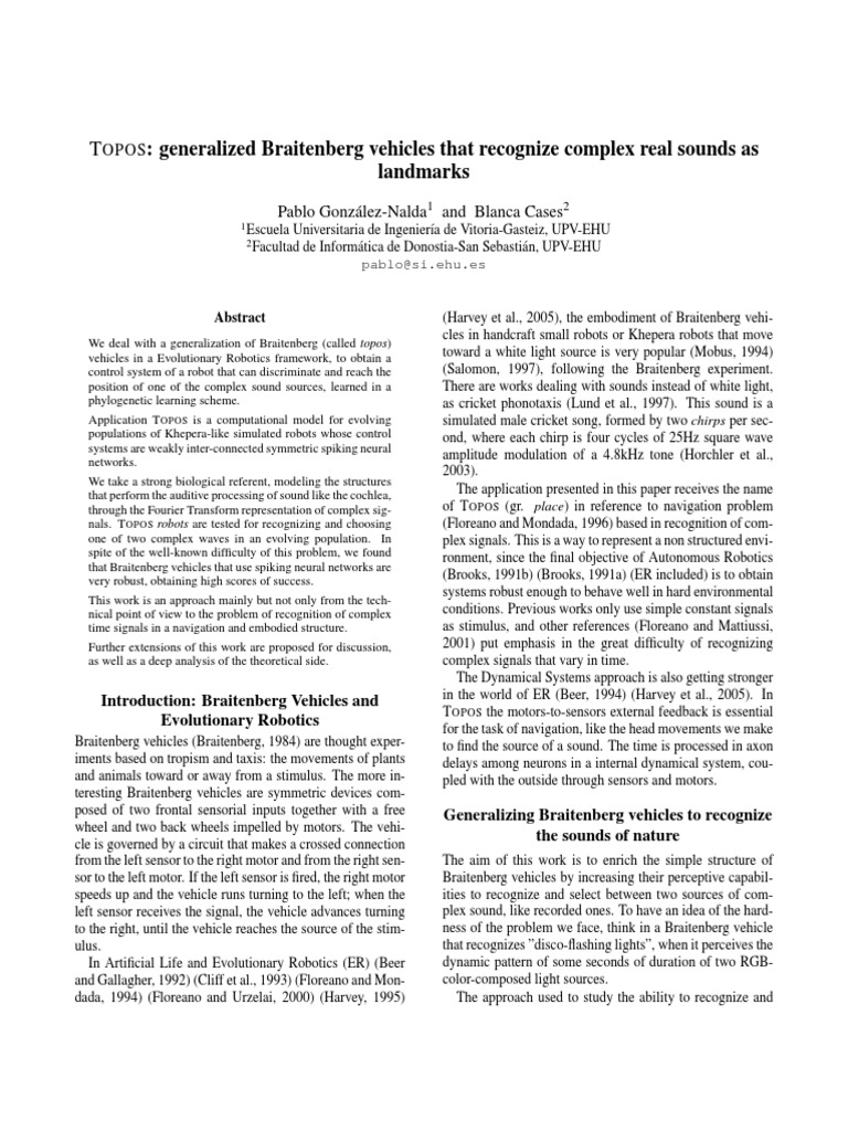 T Generalized Braitenberg Vehicles That Recognize Complex Real Sounds