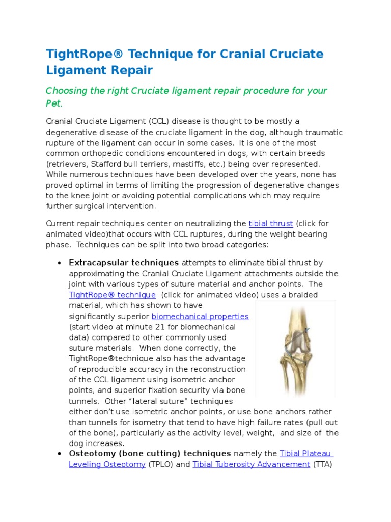 TightRope Surgery Dogs