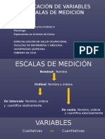 Variables y Escalas de Medición y Estadistica Descriptiva