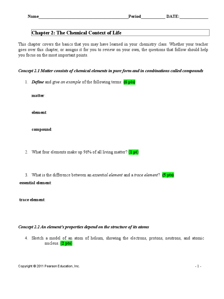 Chapter 2 Active Reading Gudie | PDF | Chemical Bond | Chemical Polarity