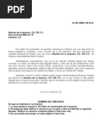 Modelo Carta de Renuncia en Colombia