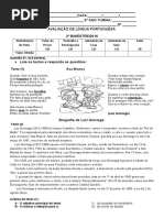 Prova de Português 2º Bimestre