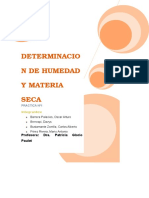 Determinacion de Humedad y Materia Seca