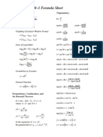 30-1 Formula Sheet