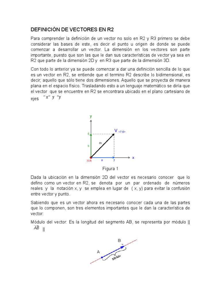 Definición de Vectores en r2 | PDF | Métodos y materiales de enseñanza ...