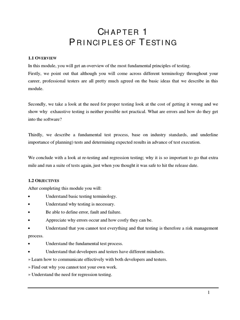 Principles of Testing PDF | PDF
