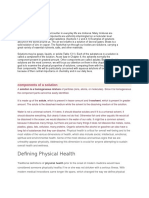 Defining Physical Health: Components of A Solution