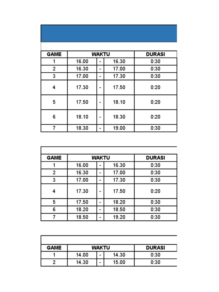 Jadwal Internal Competition | PDF