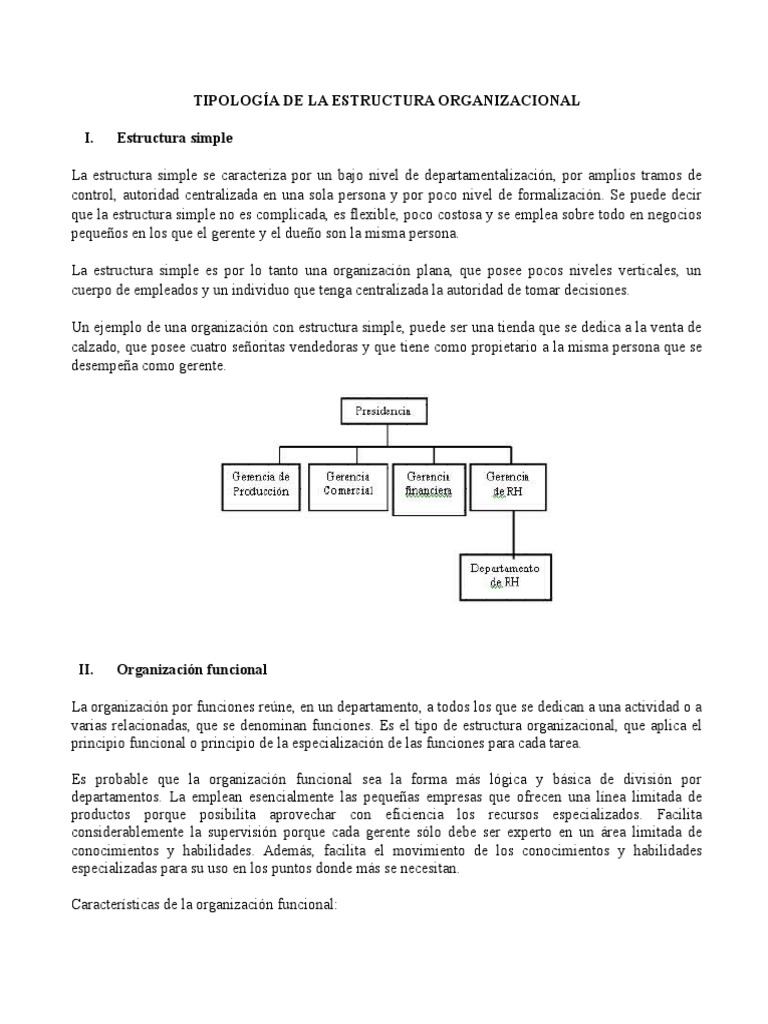 Tipos de Estructura Organizacional | PDF | Toma de decisiones ...