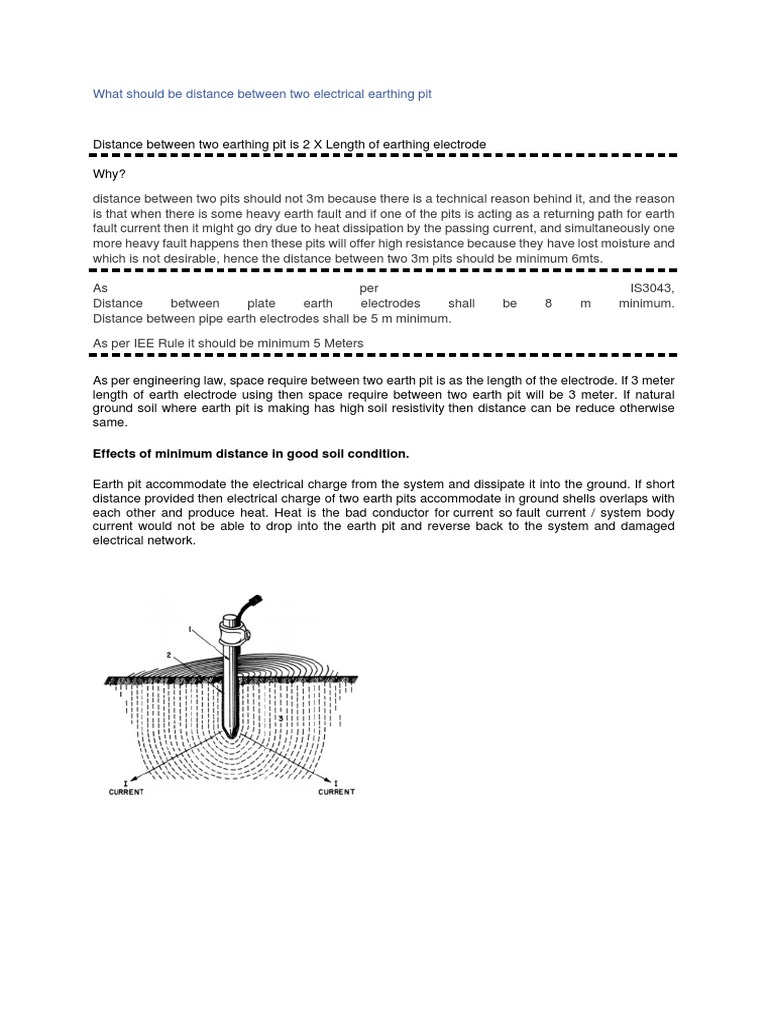 Minimum Distance Between Earthing Pits | PDF | Soil | Nature