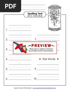 Lista2 Spelling Test