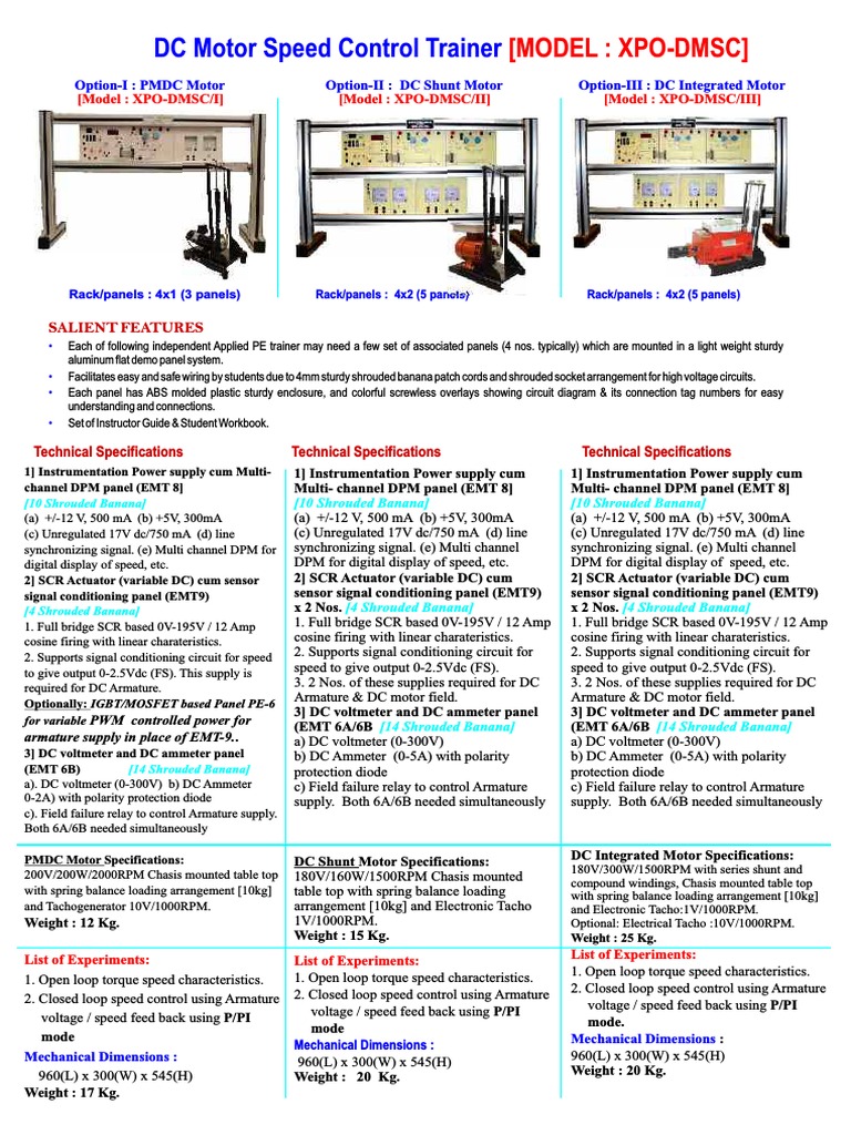 DC Motor Speed Control Trainer | PDF | Relay | Power Supply