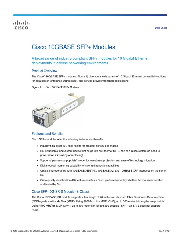 Data - Sheet - SFP Modules PDF | PDF | Computers
