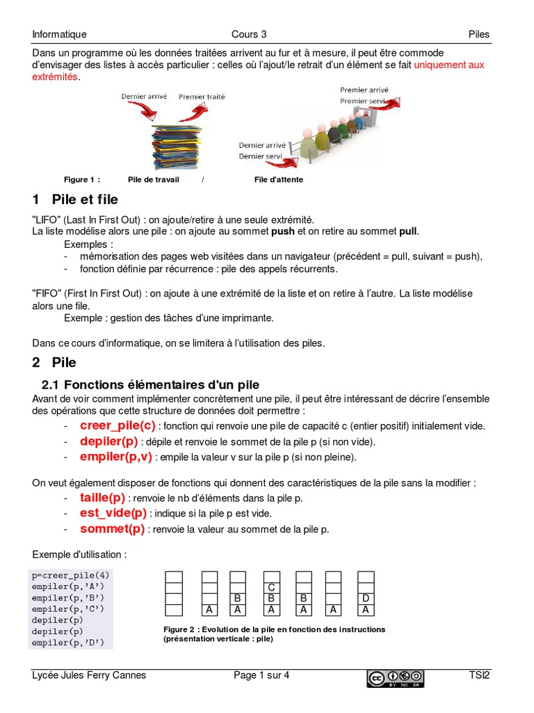 Piles et Files en Informatique | PDF | File (structure de données ...