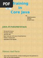 Training in Core Java: by - Rahul Karmakar 2813231 ECE (4 Year)