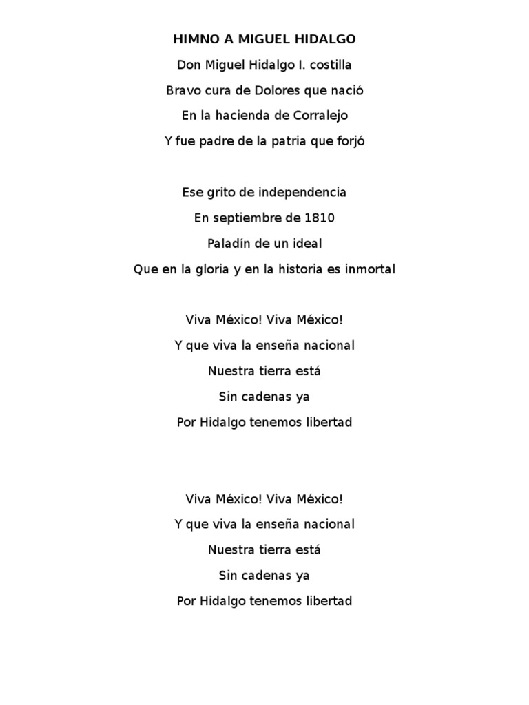 Himno a Miguel Hidalgo