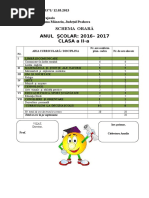 Schema Orara Clasa a Iia