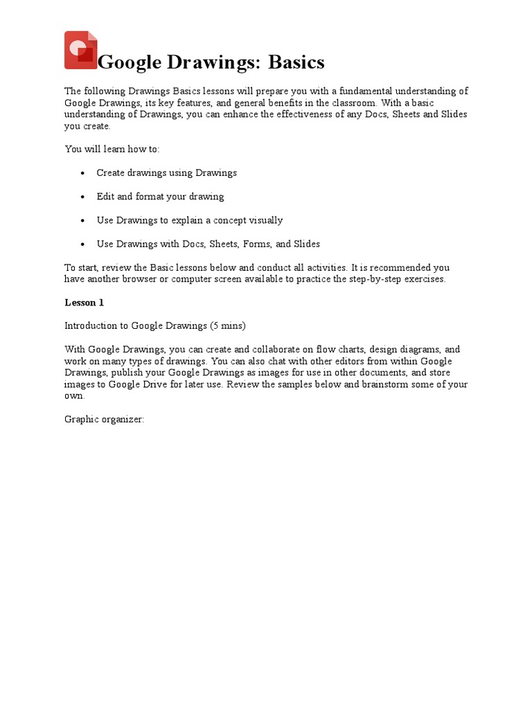 Google Drawings Basics PDF Computer Keyboard Google