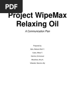 Sample Communication Plan for a Liniment Oil