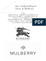 Burberry Company Analysis Report