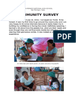 Community Survey: San Remigio National High School San Remigio, Cebu