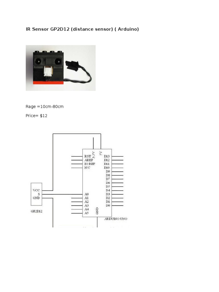IR Sensor GP2D12 (Distance Sensor) (Arduino) : Rage 10cm-80cm Price $12 ...