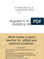 Individual PTEACHING ENGLISH AS A FOREIGN LANGUAGE (TEFL 1)