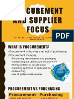 SCM - Procurement and Supplier Focus