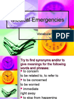 Medical Emergencies Vocabulary