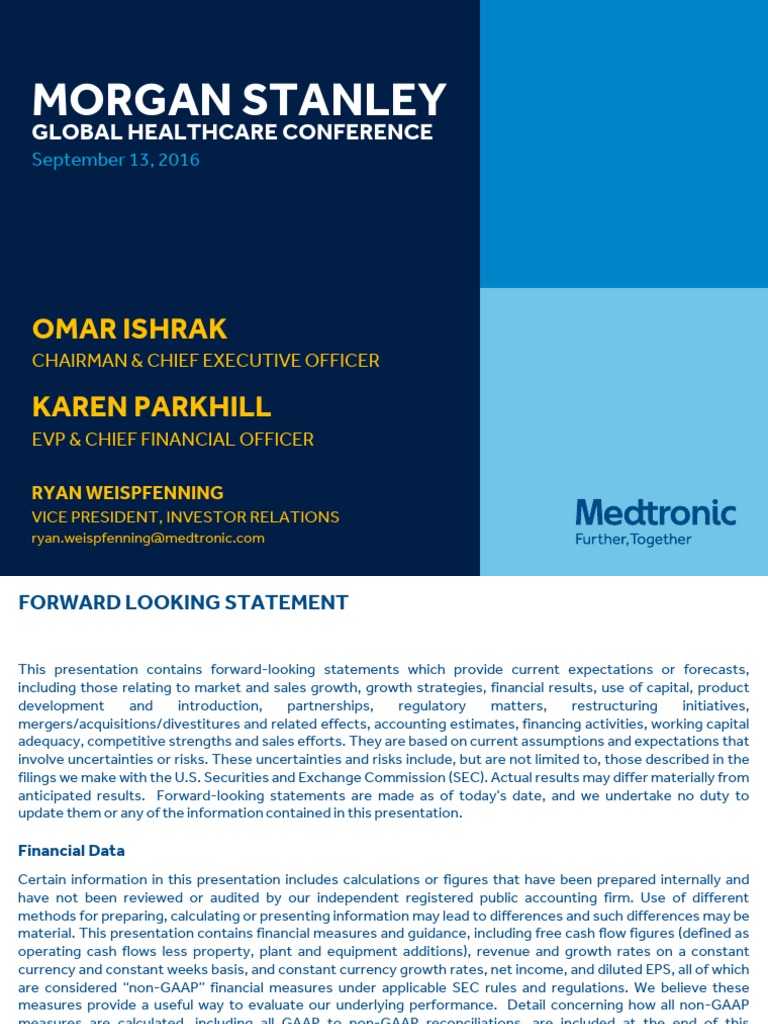 Morgan Stanley Investor Relations >> Medtronic Morgan Stanley Investor Meetings Vfinal Free Cash Flow Morgan Stanley Investor Relations >> Medtronic Morgan Stanley Investor Meetings Vfinal Free Cash Flow