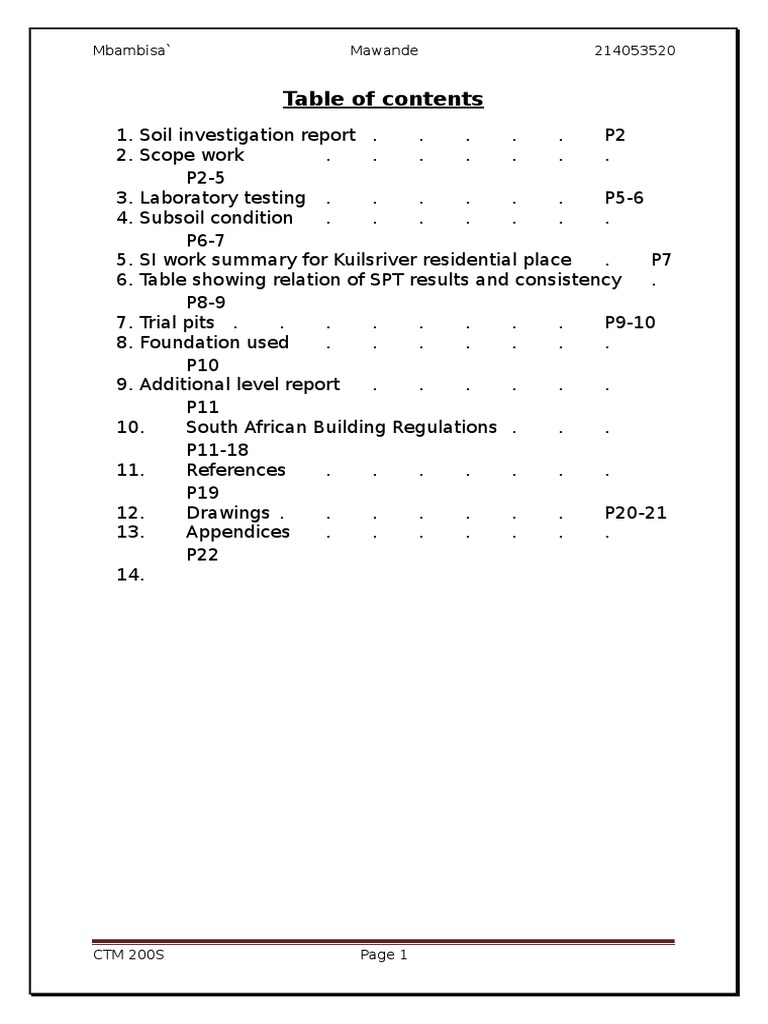 Soil Investigation Report | PDF | Soil | Earth Sciences