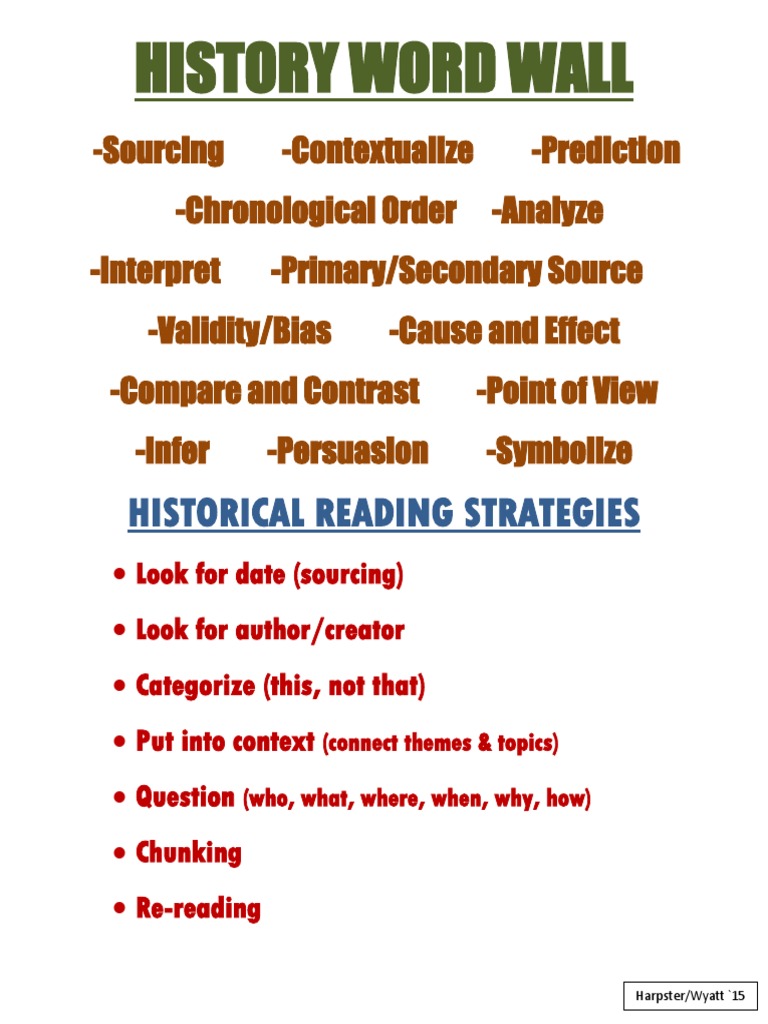 Historical Reading Strategies Guide | PDF