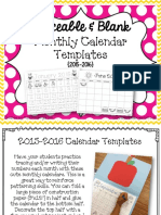 Traceable Blank Monthly Calendar Templates
