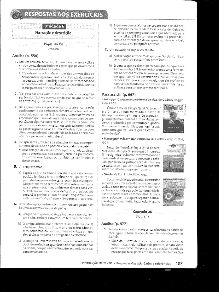 Português Contexto Interlocução e Sentido Volume 1 Respostas | PDF