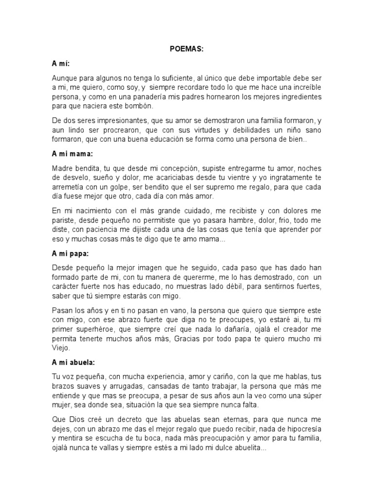 Poemas de Amor Familiar y Gratitud | PDF | Amor