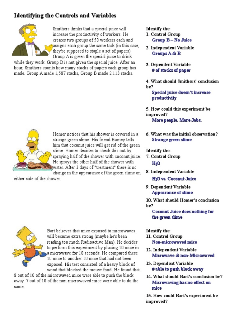 Controls and Variables in Experiments | PDF | Experiment | Dependent ...