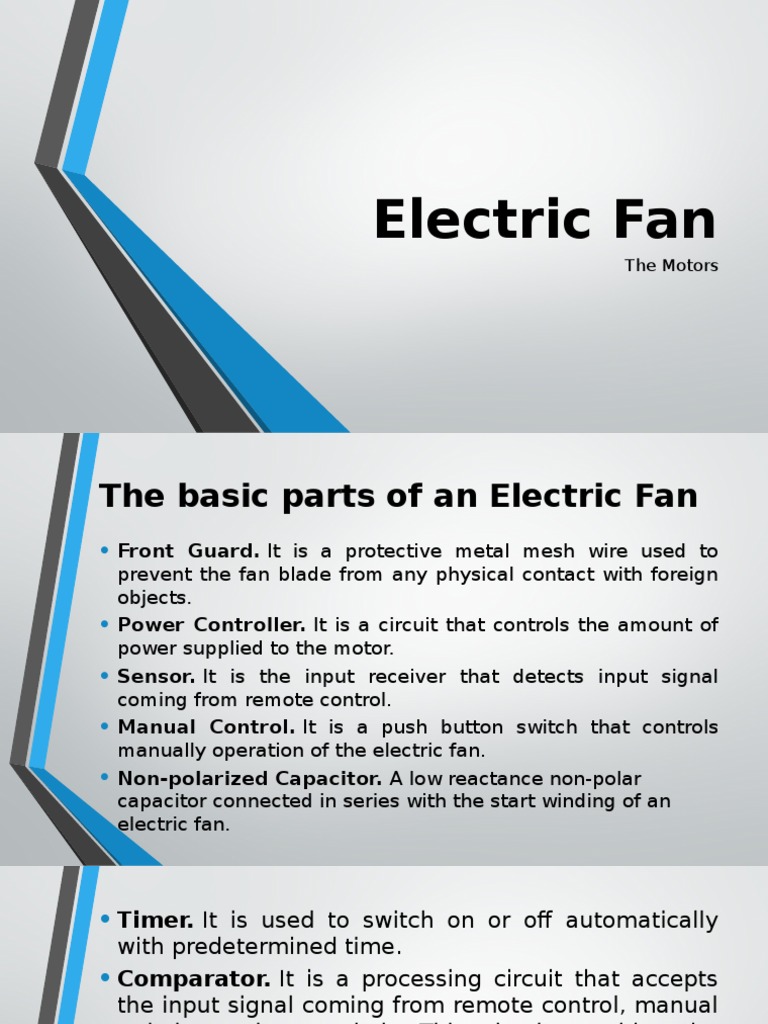 Electric Fan PPT | Bearing (Mechanical) | Electric Motor | Free 30-day