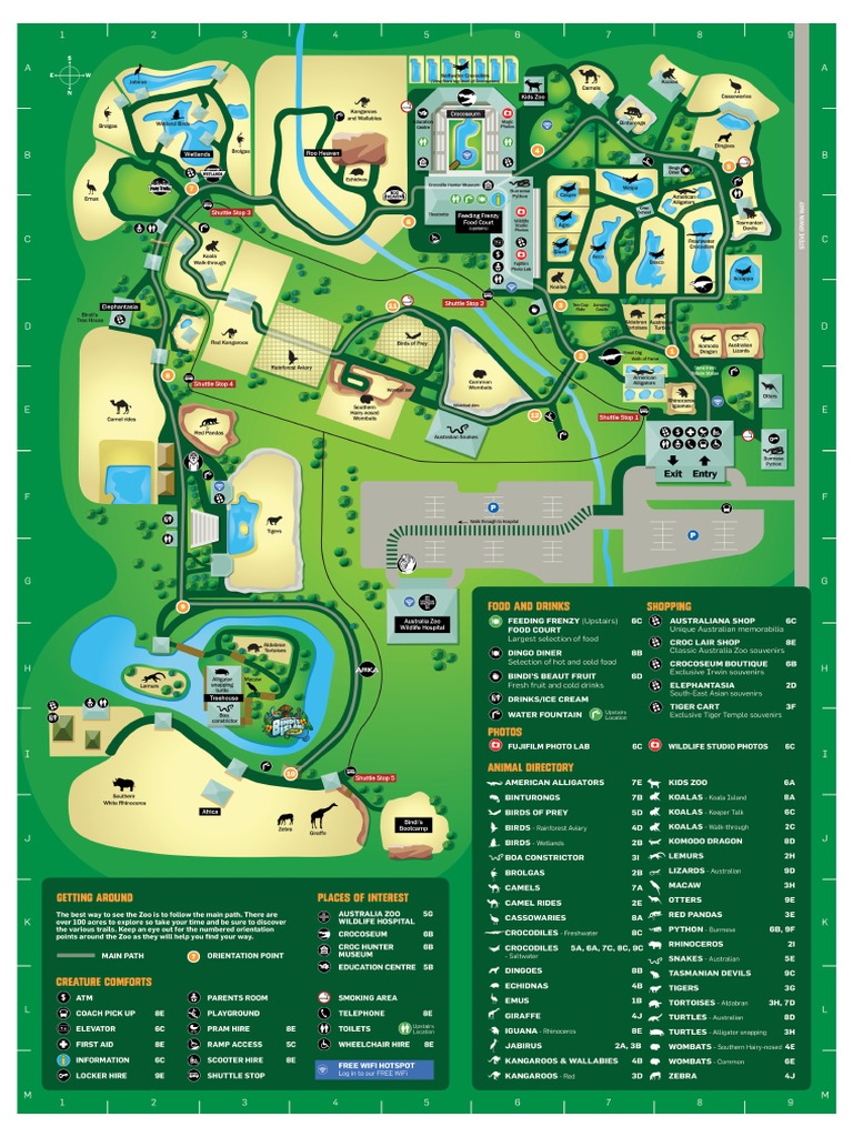 Australia Zoo Map