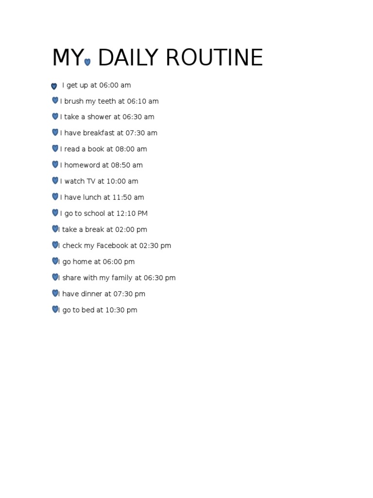 My Daily Routine Overview | PDF
