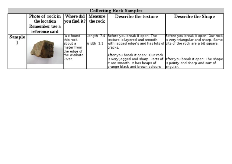 Rock Sample Collection Guide | PDF