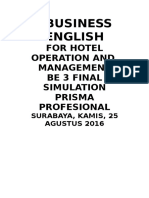 For Hotel Operation and Management Be 3 Final Simulation Prisma Profesional