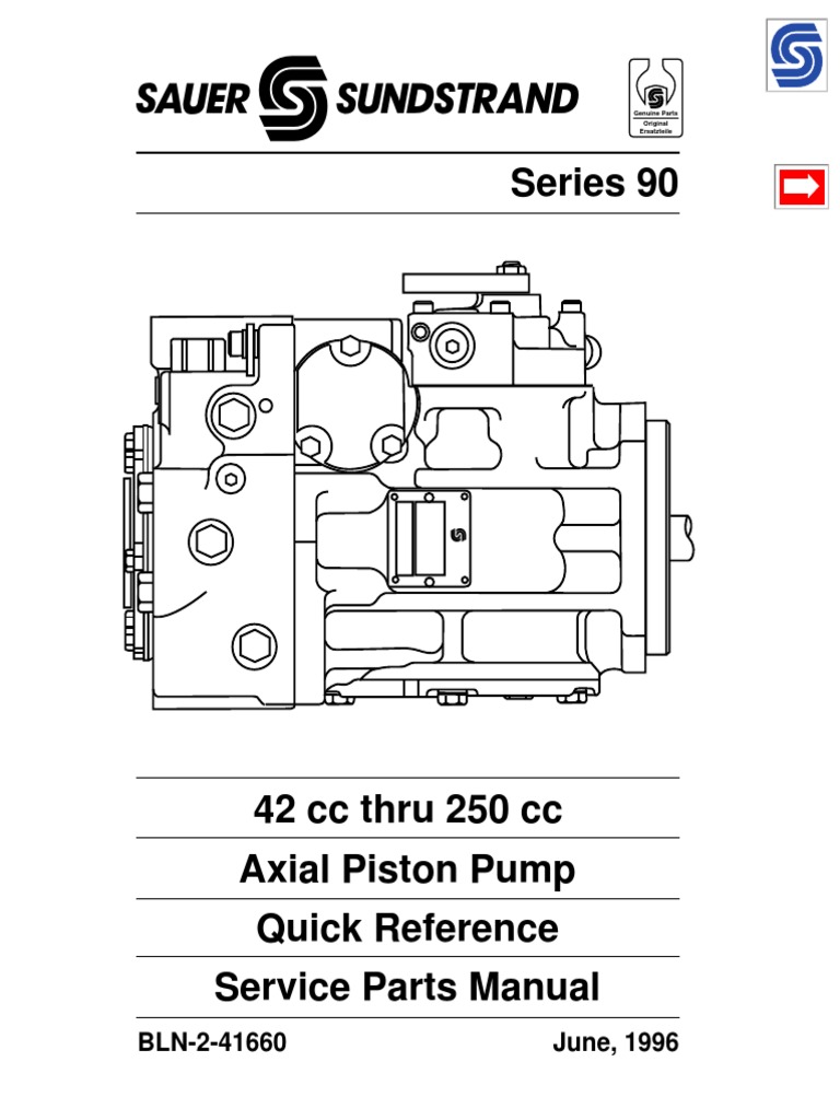 Sundstrand 90 Series 42cc Thru 250cc Pump Service Parts Manual 1 PDF PDF
